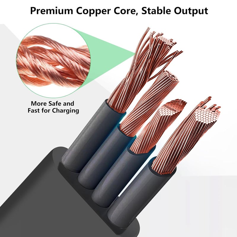 delilyn 2Pack Weatherproof 30ft/9m Power Cable for Blink Outdoor 4 (4th Gen), Blink Outdoor/Indoor (3rd Gen)&Blink XT/XT2, Flat Extension Charger Cable with Adapter, Extra Type C to Micro USB Adapter - Image 4